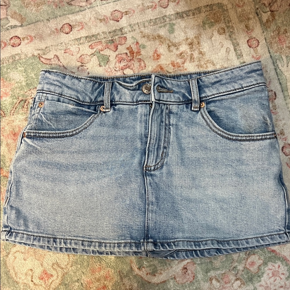 Garage Light Blue Denim Mini Skirt